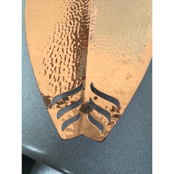 Cavalier Copperware Hammered Leaf Design Tray Decorative Cutout Home Decor E743C - Picture 7 of 8